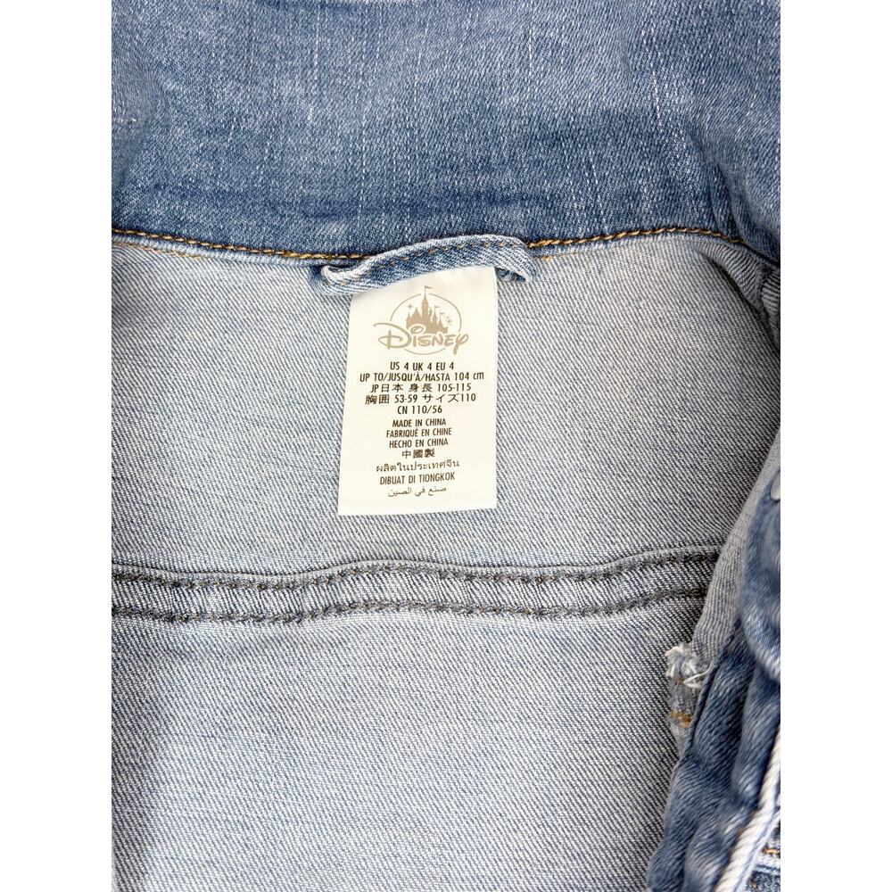 Disney Parks Mickey Mouse Denim Jean Jacket THE ONE AND ONLY Kids Size 4 - Picture 5 of 8